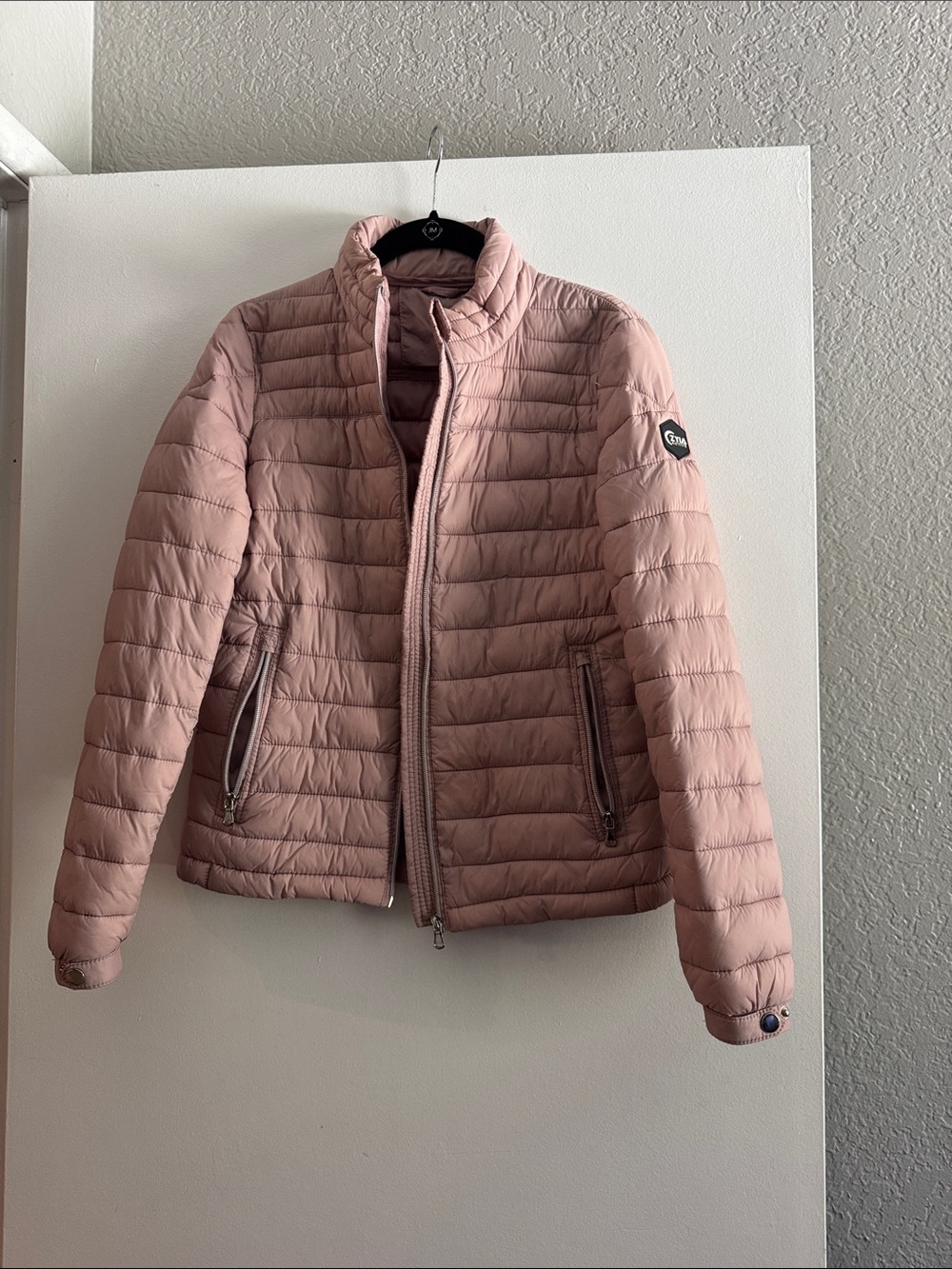 Lightweight Blush Pink Quilted Puffer Jacket